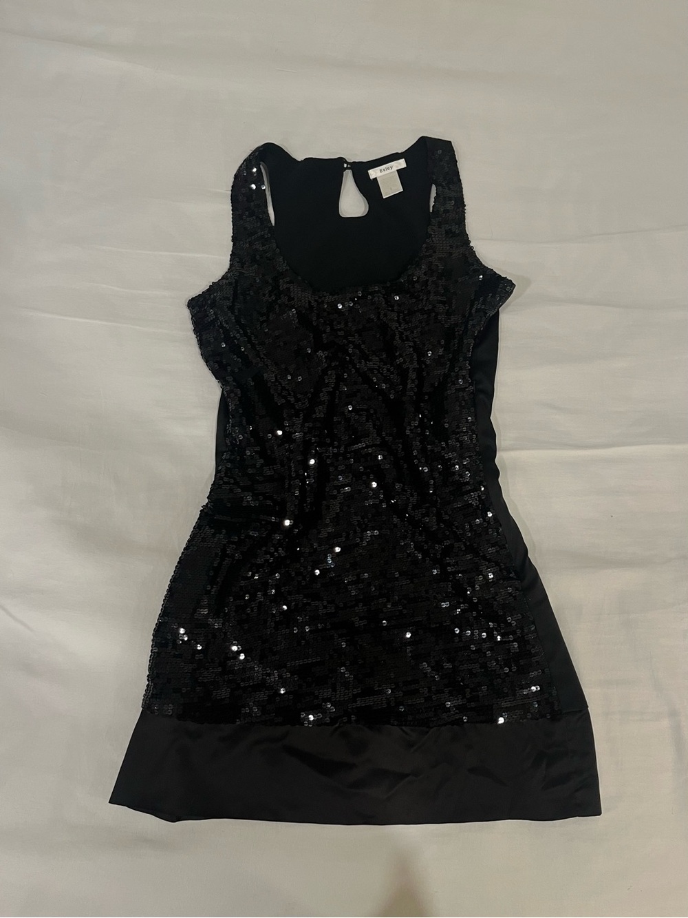 Y2K 2000s Esley Black Sequin Sleeveless Dress Short Size S